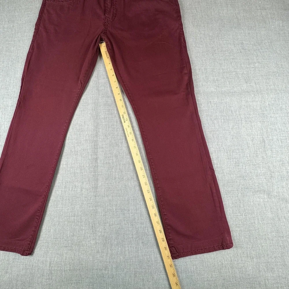 True Religion Geno Relaxed Slim Jeans Mens 40x31 Red Burgundy Stretch Denim